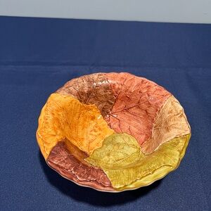 Vietri Multicolor Leaf Bowl